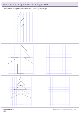 Reproductions de Noël sur quadrillage