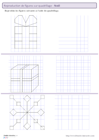 Reproductions de Noël sur quadrillage