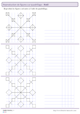 Reproductions de Noël sur quadrillage