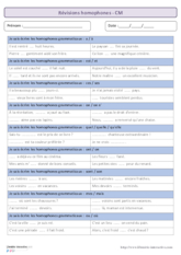 Révision homophones CM1-CM2