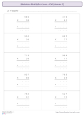 Révisions multiplication CM - niveau 1