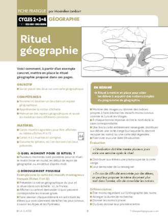 Rituel géographie (CM1/CM2/SEGPA)