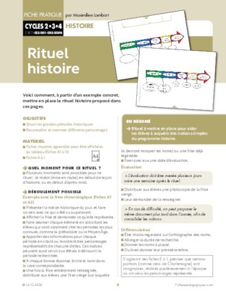 Rituel histoire (CM1/CM2/SEGPA)