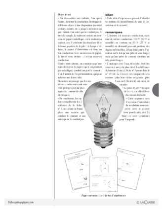 Sciences et techno (4) / La conduction électrique