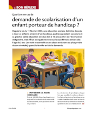 Scolarisation d'un enfant porteur de handicap