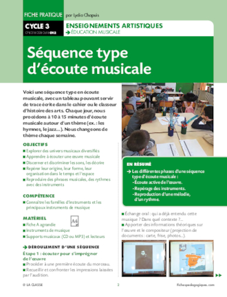 Séquence type d'éducation musicale