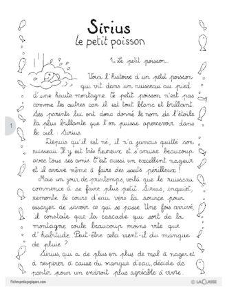 Sirius le petit poisson (1) / Lecture suivie