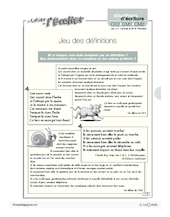 Situations d'écriture (7) / Jeu des définitions