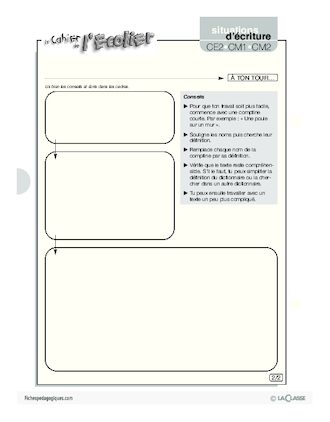 Situations d'écriture (7) / Jeu des définitions