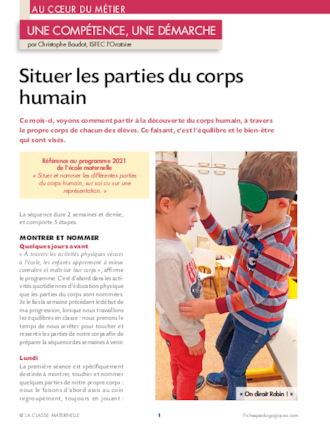 Situer les parties du corps humain