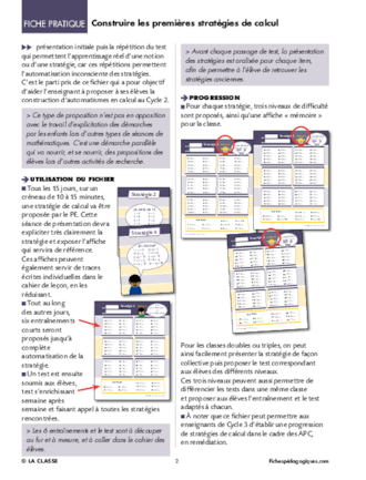 Construire des stratégies de calcul mental en CP, CE1 et CE2