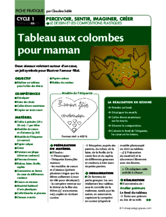 Tableau aux colombes pour maman