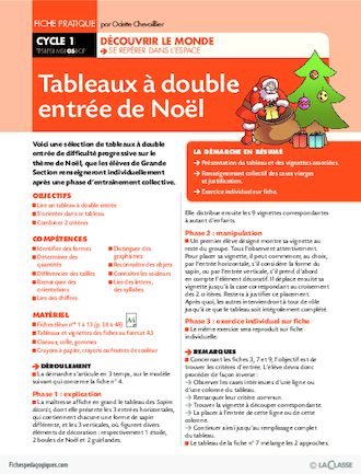 Tableaux à double entrée de Noël