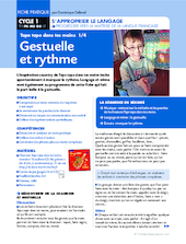 Tape tape dans tes mains (1). Gestuelle et rythme