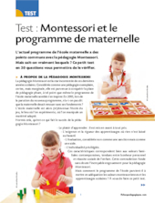 Test : Montessori et le programme de maternelle