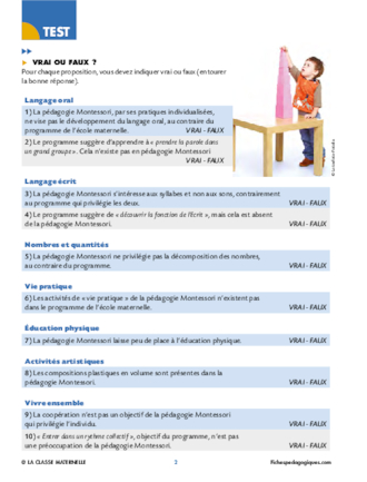 Test : Montessori et le programme de maternelle