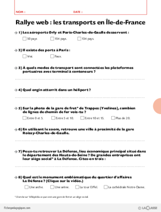 TICE et géo (5) / Les transports en Ile-de-France