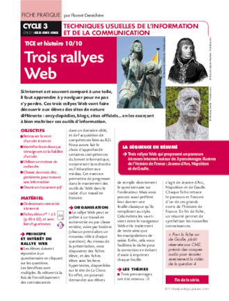 TICE et histoire (10). Trois rallyes web