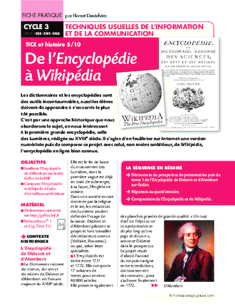 TICE et histoire (5) De l'Encyclopédie à Wikipedia