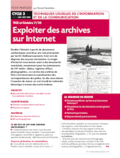 TICE et histoire (7). Exploiter des archives sur Internet