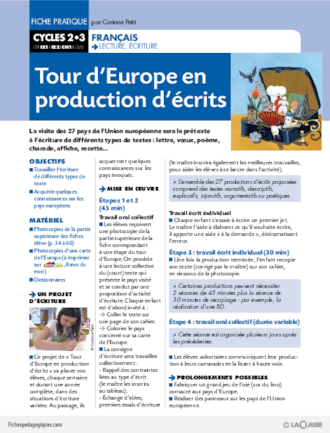 Tour d'Europe en production d'écrits