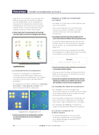 Travailler la multiplication au Cycle 2