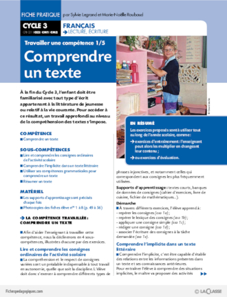 Travailler une compétence  (1) / Comprendre un texte