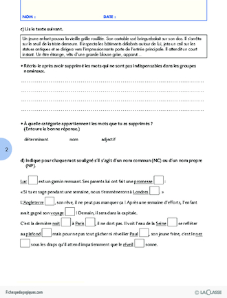 Travailler une compétence  (3) / Identifier, utiliser les expansions du nom