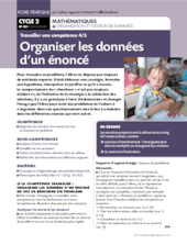 Travailler une compétence  (4) / Organiser les données d'un énoncé