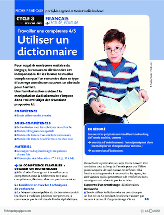 Travailler une compétence  (4) / Utiliser un dictionnaire