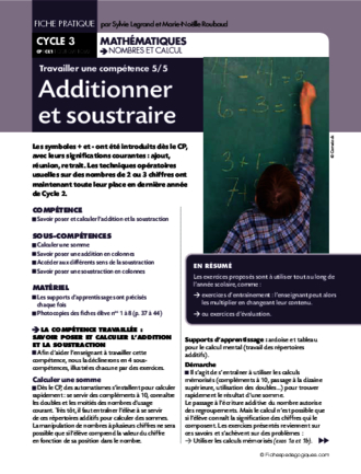 Travailler une compétence  (5) / Additionner et soustraire