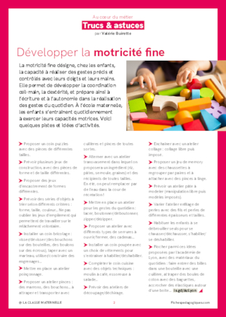 Trucs et astuces pour développer la motricité fine