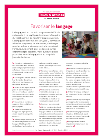 Trucs et astuces pour favoriser le langage