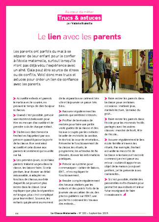 Trucs et astuces pour gérer le lien avec les parents