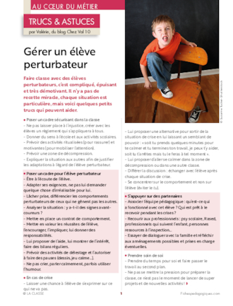 Trucs et astuces pour gérer un élève perturbateur