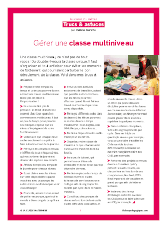 Trucs et astuces pour gérer une classe multiniveau