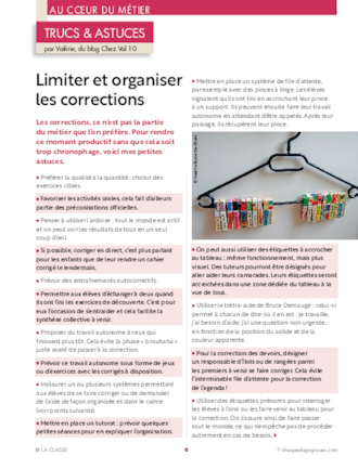 Trucs et astuces pour limiter et organiser les corrections