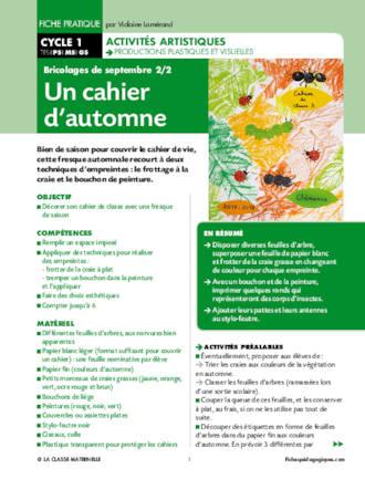 Un cahier d'automne