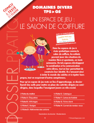 Un espace de jeu : le salon de coiffure