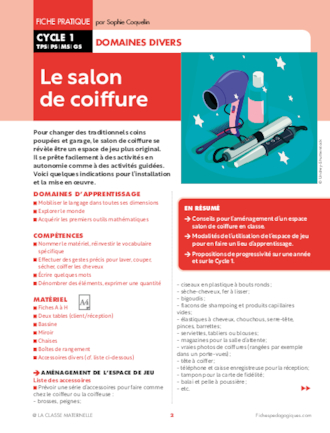 Un espace de jeu : le salon de coiffure