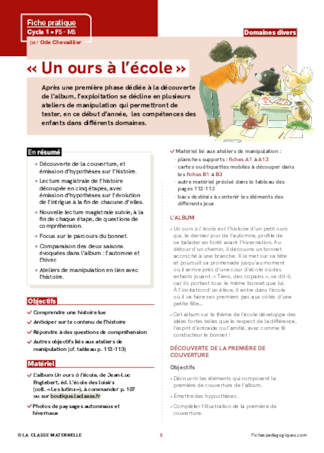 Un ours à l'école