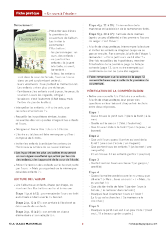 Un ours à l'école