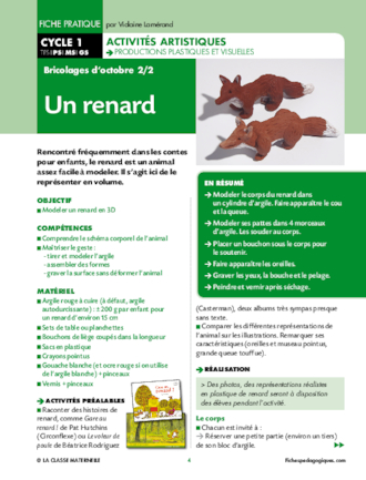 Un renard en modelage