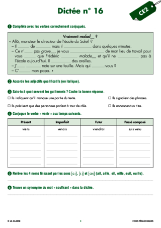 Une année de dictées CE2 février