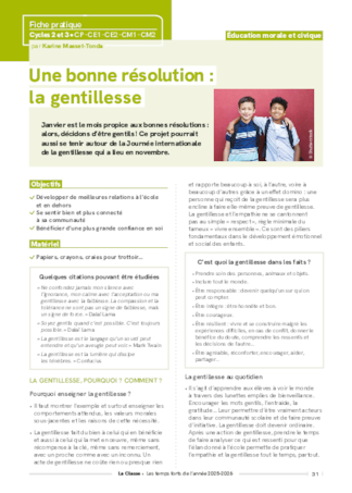 Une bonne résolution : la gentillesse