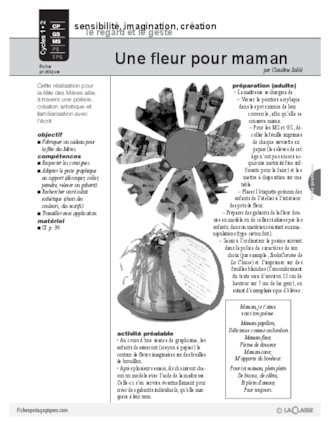 Une fleur pour maman (Cycle 2)