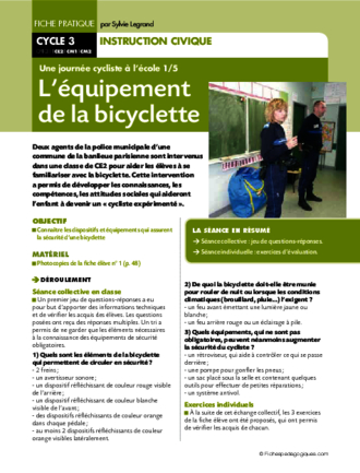 Une journée cycliste (1) / L'équipement de la bicyclette