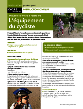 Une journée cycliste (3) / L'équipement du cycliste