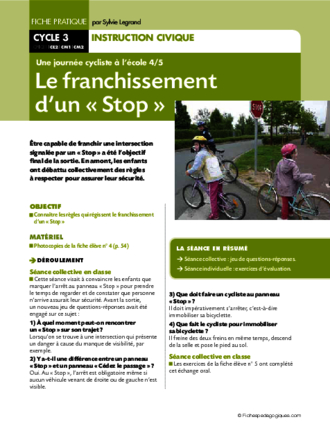 Une journée cycliste (4) / Le franchissement d'un stop