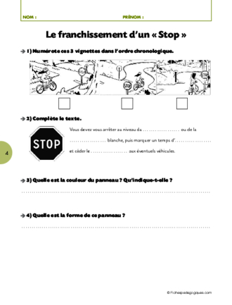 Une journée cycliste (4) / Le franchissement d'un stop